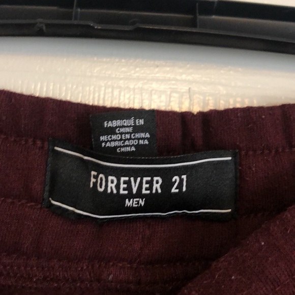Mens Forever 21 Burgundy Jogger Sweatpants (Size Small) - Picture 4 of 4